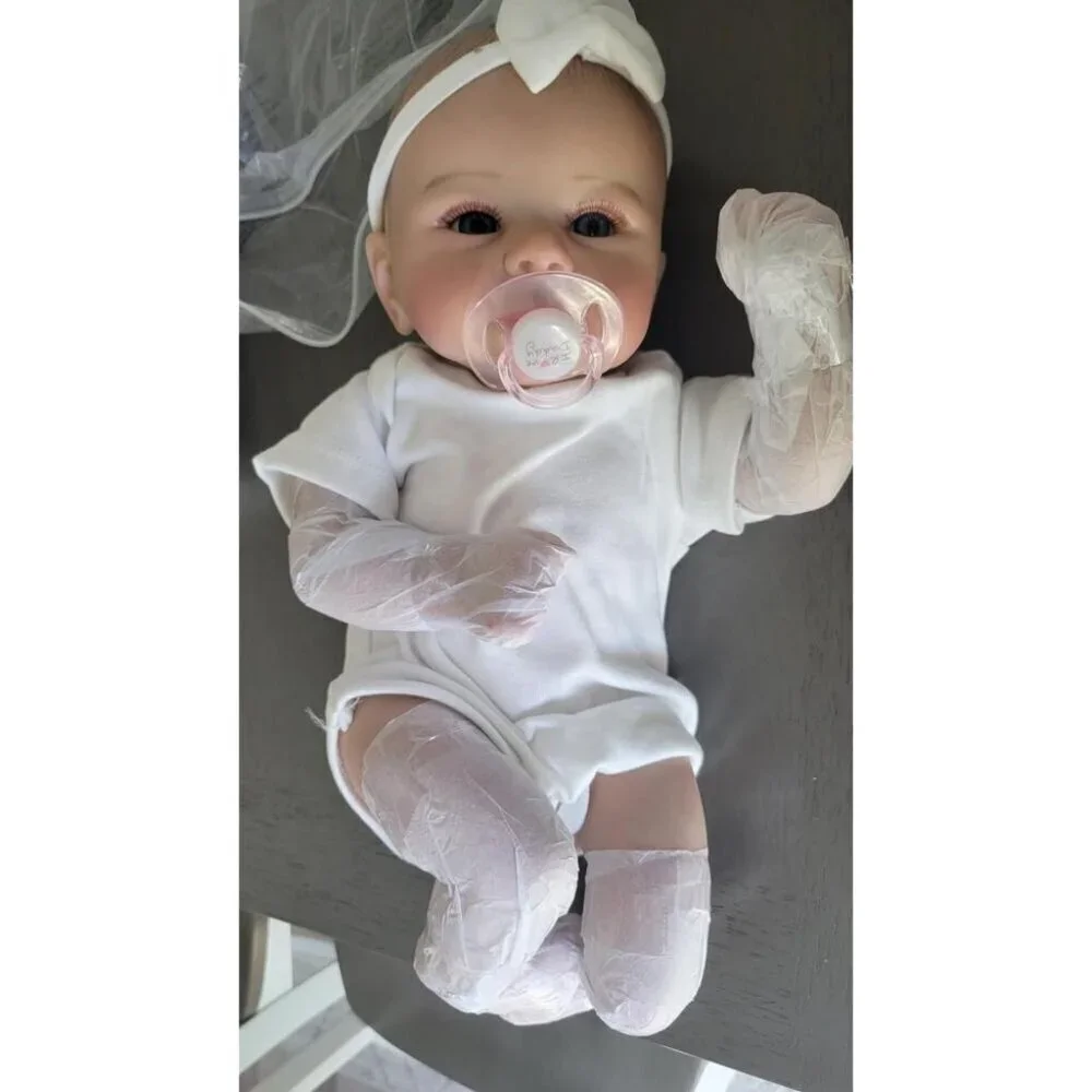 🆕18 Inch Lifelike Doll Soft Vinyl Realistic Baby Doll Girl Smiling Life Dolls